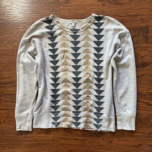 J. Crew Gray and Gold Geometric Sweatshirt Size Medium